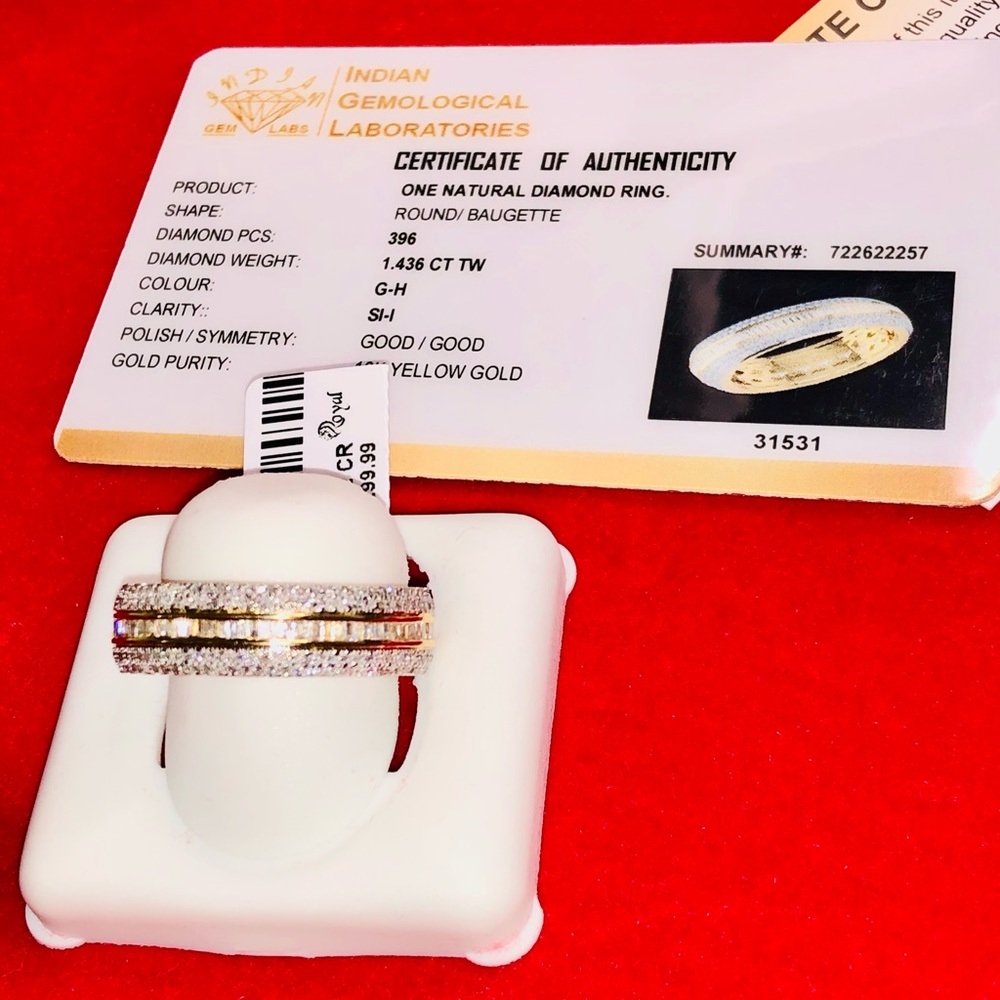 GIA Certified 10k solid gold full circle real diamond eternity band for men Sale - Picture 7 of 7